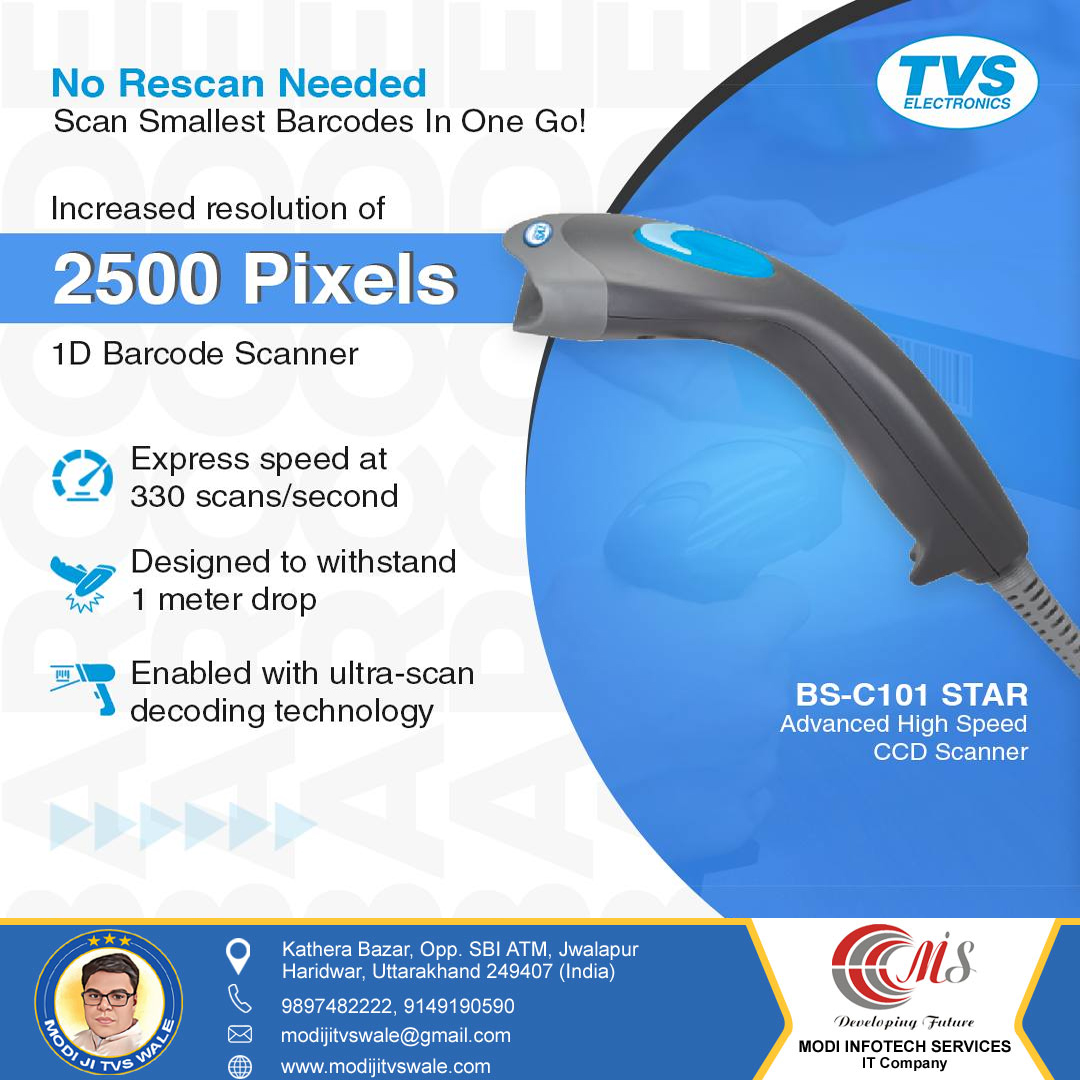 TVS BS-C101 Star (1D) Barcode Scanner