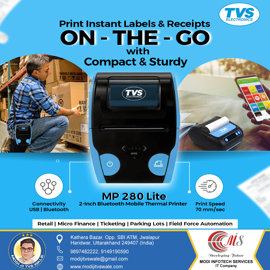 TVS MP 280 Lite 2Inch Mobile Printer