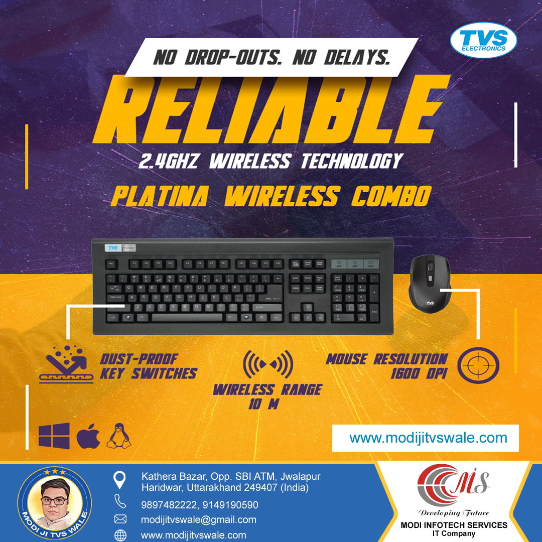 TVS Gold Platina Wireless Combo