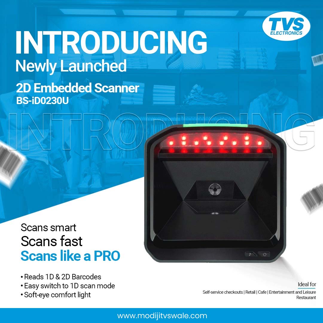 TVS BS-iD0230U Desktop (2D) Barcode Scanner